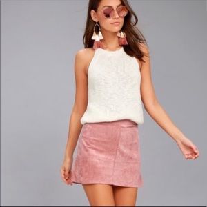 Super cute pink suede skirt